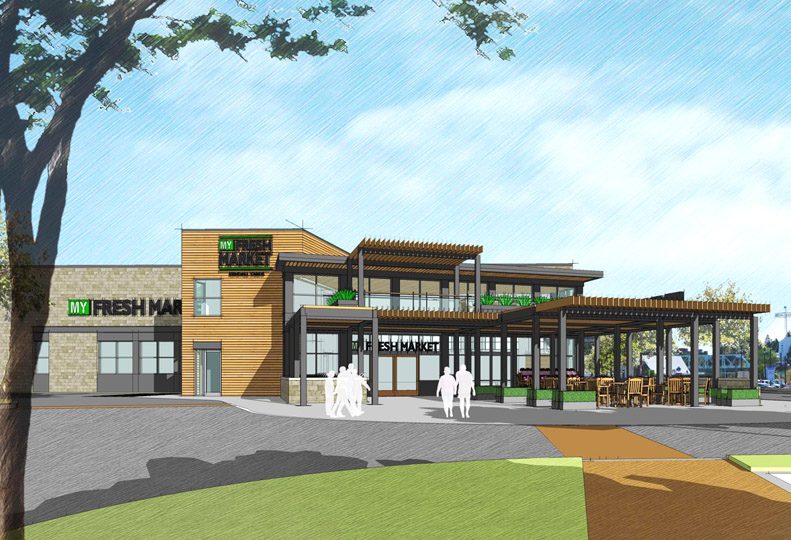 Plans for My Fresh Market grocery store surface at Kendall Yards